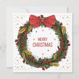 Elegante Weihnachts-Wreath-Platz-Grußkarte Karte