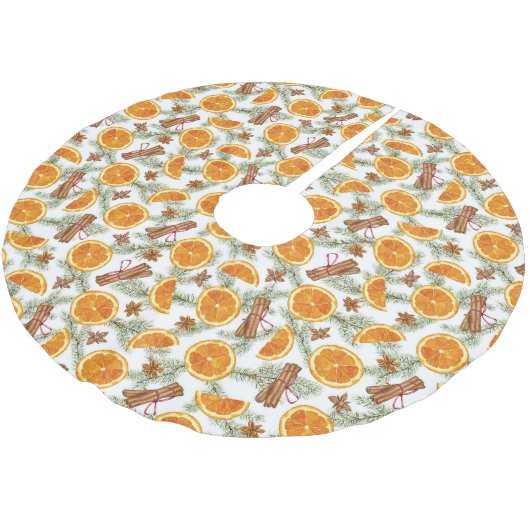 Elegante Weihnachts-Zuhause Citrus Gewürz Polyester Weihnachtsbaumdecke (Schrägansicht)