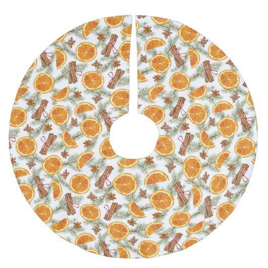 Elegante Weihnachts-Zuhause Citrus Gewürz Polyester Weihnachtsbaumdecke (Vorderseite)