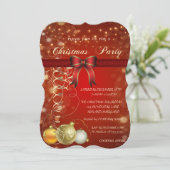 Elegante Weihnachtsbälle, Bow Corporate Party Einladung (Stehend Vorderseite)