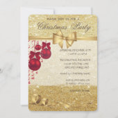 Elegante Weihnachtsbälle, Glitterie, Weihnachts-Pa Einladung (Vorderseite)