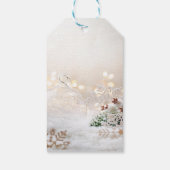 Elegante Weihnachtsbälle, Goldene Schneeflocken Geschenkanhänger (Rückseite)