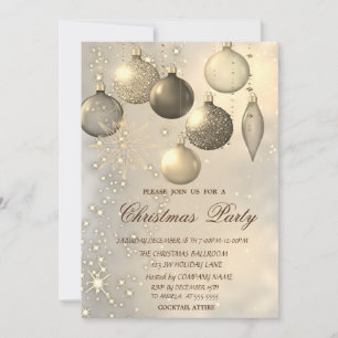 Elegante Weihnachtsbälle Goldene Weihnachtsfeier Einladung