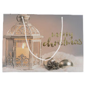 Elegante Weihnachtsbälle, Laternenurlaub Große Geschenktüte (Rückseite)