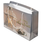 Elegante Weihnachtsbälle, Laternenurlaub Große Geschenktüte (Rückseite Schrägansicht)