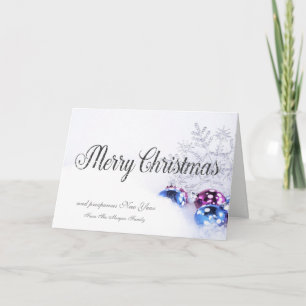 Elegante Weihnachtsbälle , Snowflakes Company Feiertagskarte