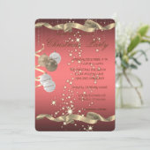 Elegante Weihnachtsbälle, Sparkle, Weihnachts-Part Einladung (Stehend Vorderseite)