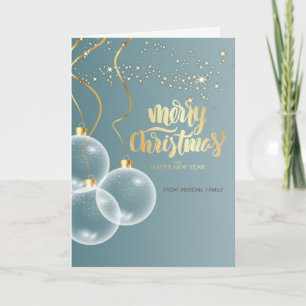 Elegante Weihnachtsbälle, Sterne Blauer Weihnachte Feiertagskarte