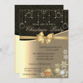 Elegante Weihnachtsbälle, Weihnachtsfest im Untern Einladung (Vorne/Hinten)