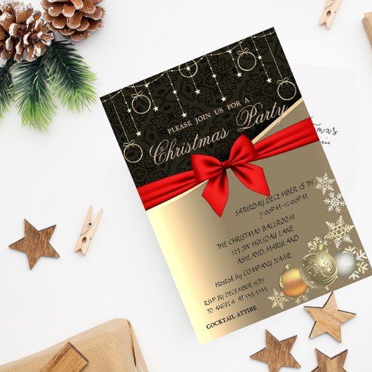 Elegante Weihnachtsbälle, Weihnachtsfest im Untern Einladung