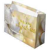 Elegante Weihnachtsballs Bokeh Holiday Große Geschenktüte (Vorderseite Schrägansicht)