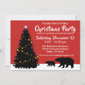 Elegante Weihnachtsbären-Feier Einladung (Vorderseite)