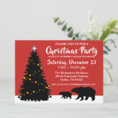 Elegante Weihnachtsbären-Feier Einladung (Stehend Vorderseite)