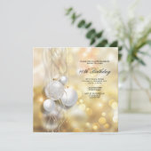 Elegante Weihnachtsbaubles Weihnachtsfeier Einladung (Stehend Vorderseite)