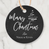 Elegante Weihnachtsbaum Chalkboard Frohe Weihnacht Geschenkanhänger (Vorderseite)