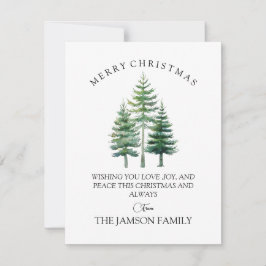 Elegante Weihnachtsbaum Familienkarte Feiertagskarte