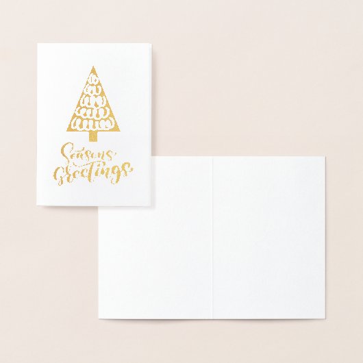 Elegante Weihnachtsbaum-Frohe Festtage Folienkarte (Anzeige)