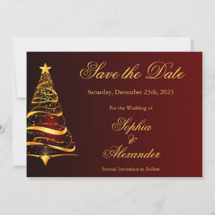 Elegante Weihnachtsbaum-Hochzeit - Save-the-Date-K Einladung
