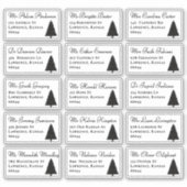 Elegante Weihnachtsbaum-individuelle Namen Adresse Aufkleber (Vorderseite)
