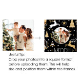 Elegante Weihnachtsbaum Reindeer Foto Collage Plum Geschenkpapier