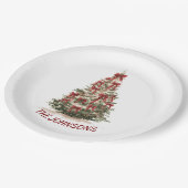 Elegante Weihnachtsbaum-Teller mit individuellem N Pappteller (Schrägansicht)