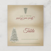 Elegante Weihnachtsbaum-Tischnummer & Namensaufent Platzkarte (Außenseite Aufgefaltet)