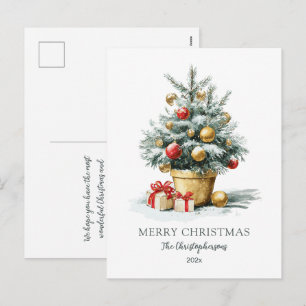 Elegante Weihnachtsbaum-Weihnachtskarte Feiertagspostkarte