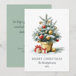 Elegante Weihnachtsbaum-Weihnachtskarte ohne Foto Feiertagskarte