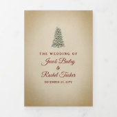 Elegante Weihnachtsbaum-Winterhochzeit Dreifach Gefaltete Einladung (Cover)