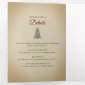 Elegante Weihnachtsbaum-Winterhochzeit Dreifach Gefaltete Einladung (Innen Erste Seite)