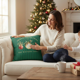Elegante Weihnachtsbaumanhänger Familienname Kissen