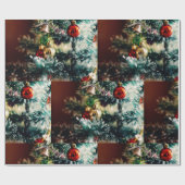 Elegante Weihnachtsbaumdekorationen Geschenkpapier (Flach)