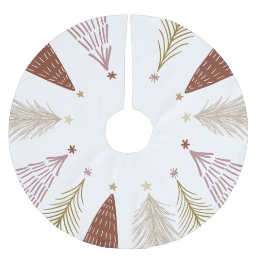 Elegante Weihnachtsbäume Feiertage Muster Fleece Weihnachtsbaumdecke (Vorderseite)