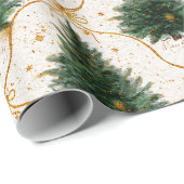 Elegante Weihnachtsbäume in Wasserfarbe mit Golden Geschenkpapier (Rolleneckpunkt)