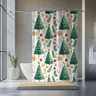 Elegante Weihnachtsbäume Minimalistischer Duschvor Duschvorhang