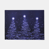 Elegante Weihnachtsbaume Navy Blau Fußmatte (Vorderseite)
