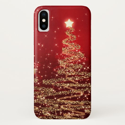 Elegante Weihnachtsbaume Rot Case-Mate iPhone Hülle (Rückseite)
