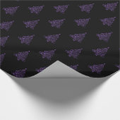 Elegante Weihnachtsbäume Streifen Muster Lila Geschenkpapier (Ecke)