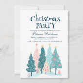 Elegante Weihnachtsbäume Zeichnend Weihnachtsfest Einladung (Vorderseite)