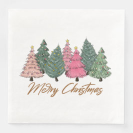 Elegante Weihnachtsbaumen frohe Weihnachten Serviette