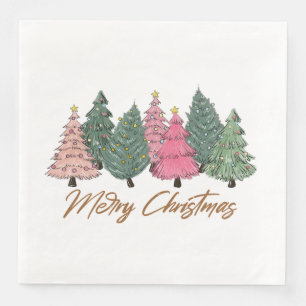 Elegante Weihnachtsbaumen frohe Weihnachten Serviette