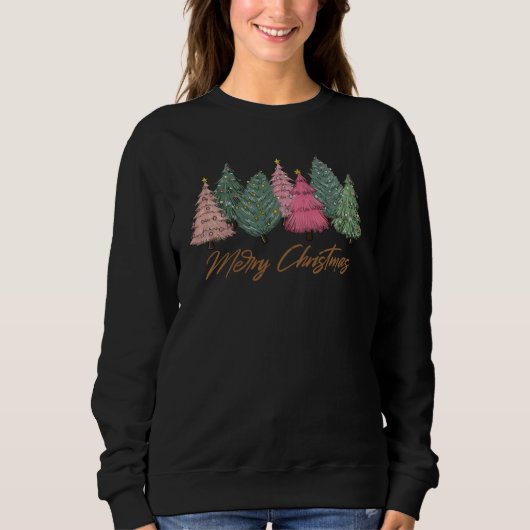 Elegante Weihnachtsbaumen frohe Weihnachten Sweatshirt (Vorderseite)