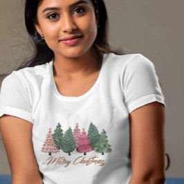 Elegante Weihnachtsbaumen frohe Weihnachten T-Shirt