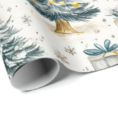 Elegante Weihnachtsbaumen Geschenkpapier (Rolleneckpunkt)