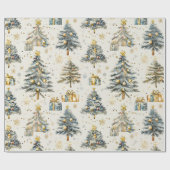 Elegante Weihnachtsbaumen Geschenkpapier (Flach)
