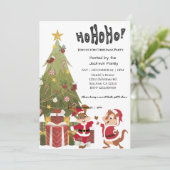 Elegante Weihnachtsbaumfeier Einladung (Stehend Vorderseite)