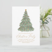 Elegante Weihnachtsbaumfeier Einladung (Stehend Vorderseite)