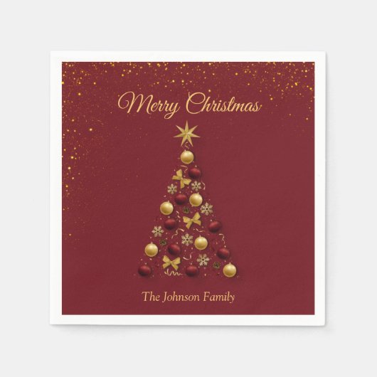 Elegante Weihnachtsbaumfeier Serviette (Vorderseite)