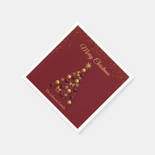 Elegante Weihnachtsbaumfeier Serviette (Ecke)