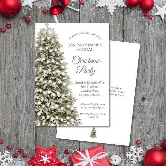 Elegante Weihnachtsbaumgesellschaft Feiertag Party Einladung